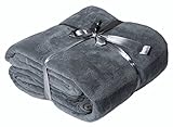 Hillfield® by Viva XL Microfaserdecke Kuscheldecke Tagesdecke, 150 x 200 cm / 220 x 240 cm (Grau, 240 x 220 cm)