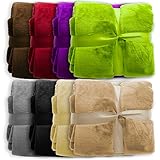 casa pura XXL Decke Glory | Uni Sand | super weiche Wohndecke/Kuscheldecke | 2 Größen und 8 Farben verfügbar | 220x240cm