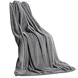 CelinaTex Flauschige Kuscheldecke XXL 200 x 220 cm grau Decke Sofa Couch warm Wohndecke weich Mikrofaser Fleece Oeko-TEX Quebec